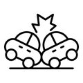 Car accident collision icon, outline style