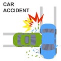 Car accident concept illustration. Car Accident on the road. Transporation Infographic. Royalty Free Stock Photo