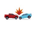 Car Accident and Car Crash Illustration