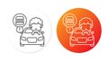 Car accident, eating food while driving, vector icons set for web design, templates, infographics and more