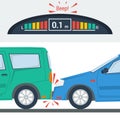 Car accident flat illustration isolated Royalty Free Stock Photo