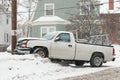 Car accident in snow Royalty Free Stock Photo