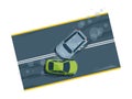 Car accident top view flat vector illustration Royalty Free Stock Photo