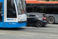 Car Accident With A Tram And Bus At Amsterdam The Netherlands 23-9-2025 Royalty Free Stock Photo