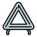 Car accident triangle icon outline vector. Vehicle seat
