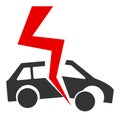 Car Accident Vector Icon Flat Illustration
