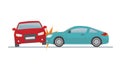 Car accident on white background. Royalty Free Stock Photo