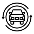Car acquisition icon, outline style Royalty Free Stock Photo