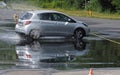 Car at ADAC driving safety aquaplaning training