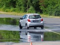 Car at ADAC driving safety aquaplaning training