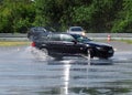 Car at ADAC driving safety aquaplaning training Royalty Free Stock Photo