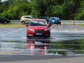 Car at ADAC driving safety aquaplaning training