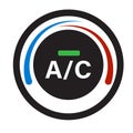 Car air condition button on white background. Air conditioner control sign. cold and warm symbol. flat style