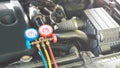 Car air conditioner check service, leak detection, fill refrigerant.Device and meter liquid cooling in the car by specialist