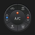 Car air conditioner control panel. Black buttons