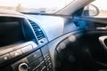 Car air conditioner. Vehicle vent interior for cold automobile cool. Auto climate condition. Ac ventilation system. Royalty Free Stock Photo