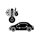 Car air conditioning black glyph icon Royalty Free Stock Photo