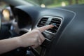 Car air conditioning system. Auto interior Royalty Free Stock Photo
