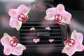 Car air conductor flowers orchid fragrance freschener aircondition
