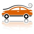 Car with air vortex icon Royalty Free Stock Photo