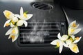 Car aircondition freshener aroma orange lemon Royalty Free Stock Photo