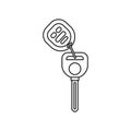Car alarm and key icon, outline style Royalty Free Stock Photo
