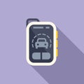 Car alarm system icon flat vector. Smart security