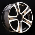 Car alloy wheel black and white beautiful modern design, on a black background, square close-up photo, five beams for SUVs