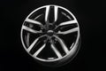 car alloy wheel, powerful wheel design, split spokes color black with polished front, auto tuning