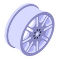 Car aluminium wheel icon isometric vector. Sport tire