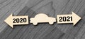 2020 or 2021 car arrows. Royalty Free Stock Photo