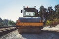 car for asphalt laying close up. Royalty Free Stock Photo