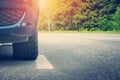 Car on asphalt road in summer Royalty Free Stock Photo