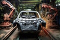 car assembly robot working on body panels