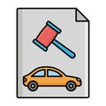 Car auction file Isolated Vector icon that can be easily modified or edited