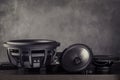 car audio, car speakers, subwoofer and accessories Royalty Free Stock Photo