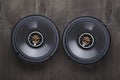 Car audio, car speakers, subwoofer and accessories for tuning Royalty Free Stock Photo