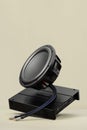 car audio, car speakers, subwoofer and accessories for tuning Royalty Free Stock Photo