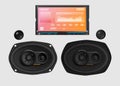 Car audio with speakers. Royalty Free Stock Photo