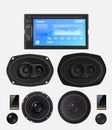 Car audio with speakers. Royalty Free Stock Photo