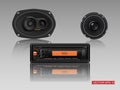 Car audio with speakers. Royalty Free Stock Photo