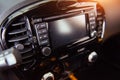 Car audio system front panel Royalty Free Stock Photo