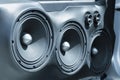 Car Audio System Speakers in the Open Door Royalty Free Stock Photo