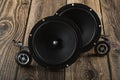 CAR audio systems.Car music.Acoustics on a dark background Royalty Free Stock Photo