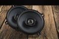 CAR audio systems.Car music.Acoustics on a dark background Royalty Free Stock Photo