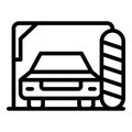 Car auto brush icon outline vector. Wash pressure
