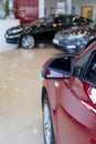 Car auto dealership. New cars at dealer showroom. Prestigious vehicles Royalty Free Stock Photo