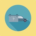 car with automobile battery. Vector illustration decorative design