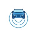 Car Autopilot blue icon - vector concept colored sign