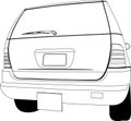 Car back view outline Royalty Free Stock Photo